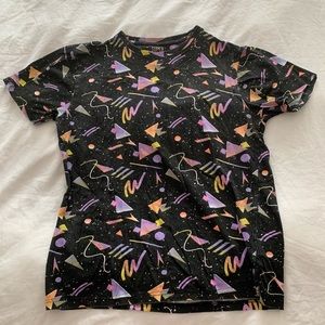 Colorful 80s Style Print T Shirt